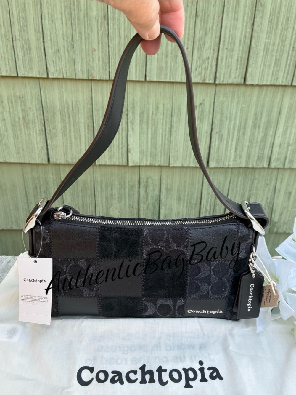 COACHTOPIA Alter/Ego Small Slouchy Shoulder Bag PURSE Black Leather